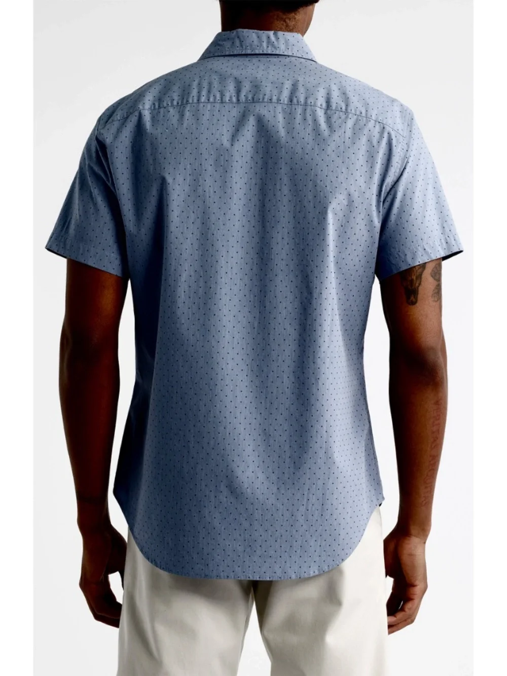 BONOBOS NWT RIVIERA SHORT SLEEVE NAVY SALT POND DOT COTTON SHIRT. SIZE L